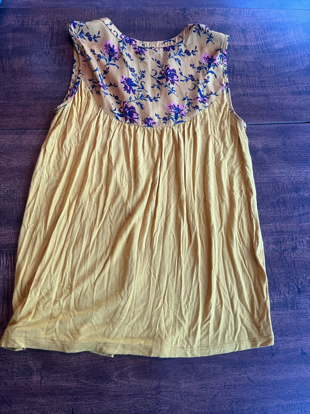 ModCloth Women’s Small Floral Tunic Top Golden Yellow Boho Cottagecore Romantic